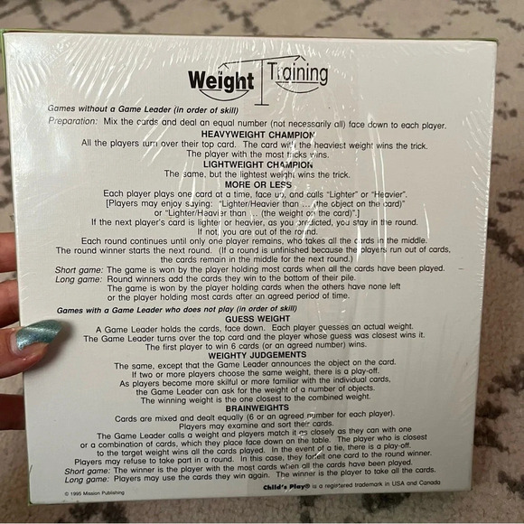 NEW VINTAGE 1995 Sealed in Box Child’s Play Weight Training Card Game - Picture 5 of 6